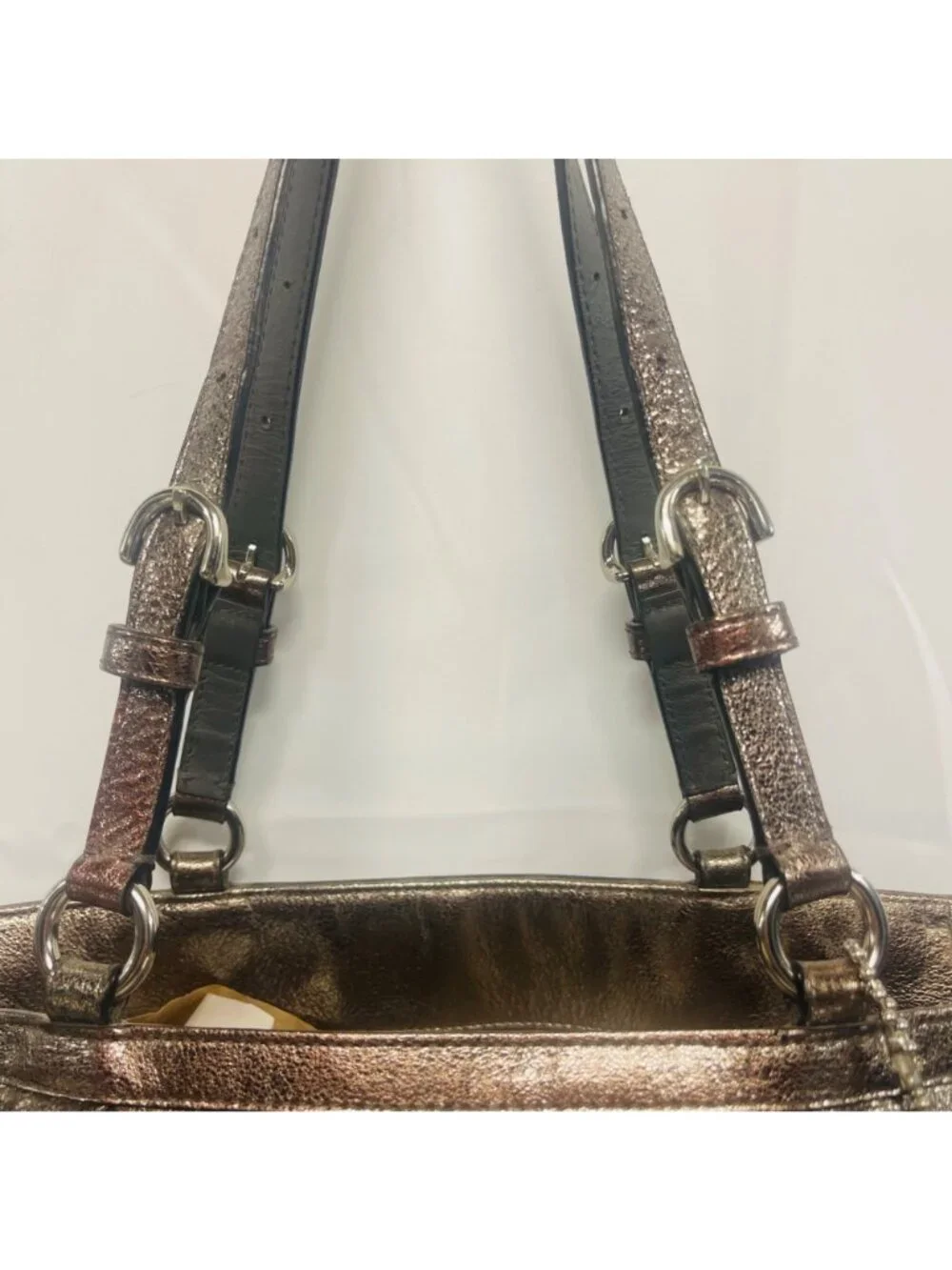 Coach Metallic Bronze Leather Tote Bag